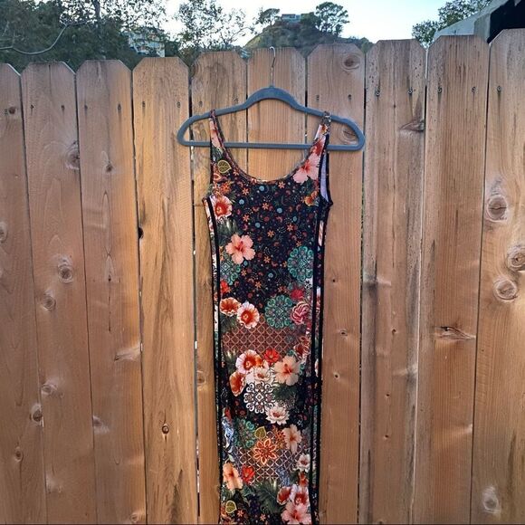 Adidas x Farm Rio Collab Jardim tank top midi dress floral size x small - Picture 12 of 13